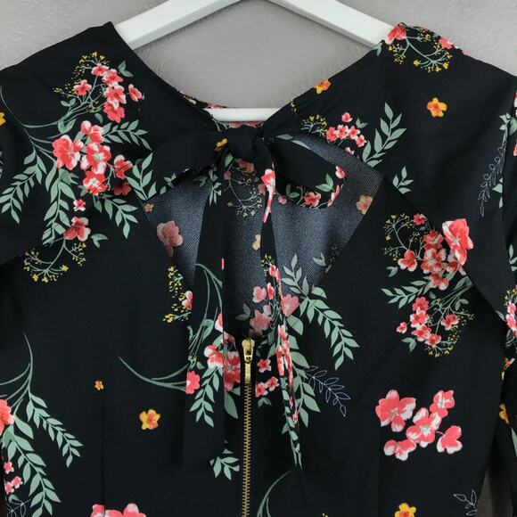 Copper Key Bell Sleeve Boho Floral Fit and Flare Dress XS - Picture 6 of 8